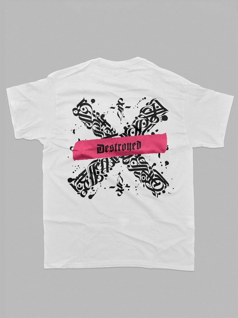 Destroyed Baskılı Unisex Beyaz T-shirt