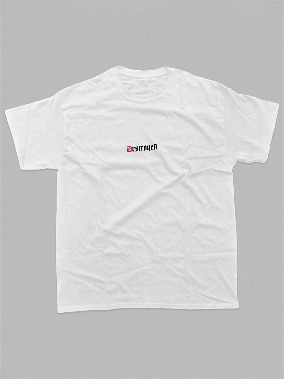 Destroyed Baskılı Unisex Beyaz T-shirt