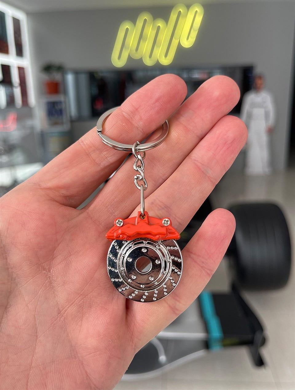 Fren Diski Anahtarlık Metal Dönebilen