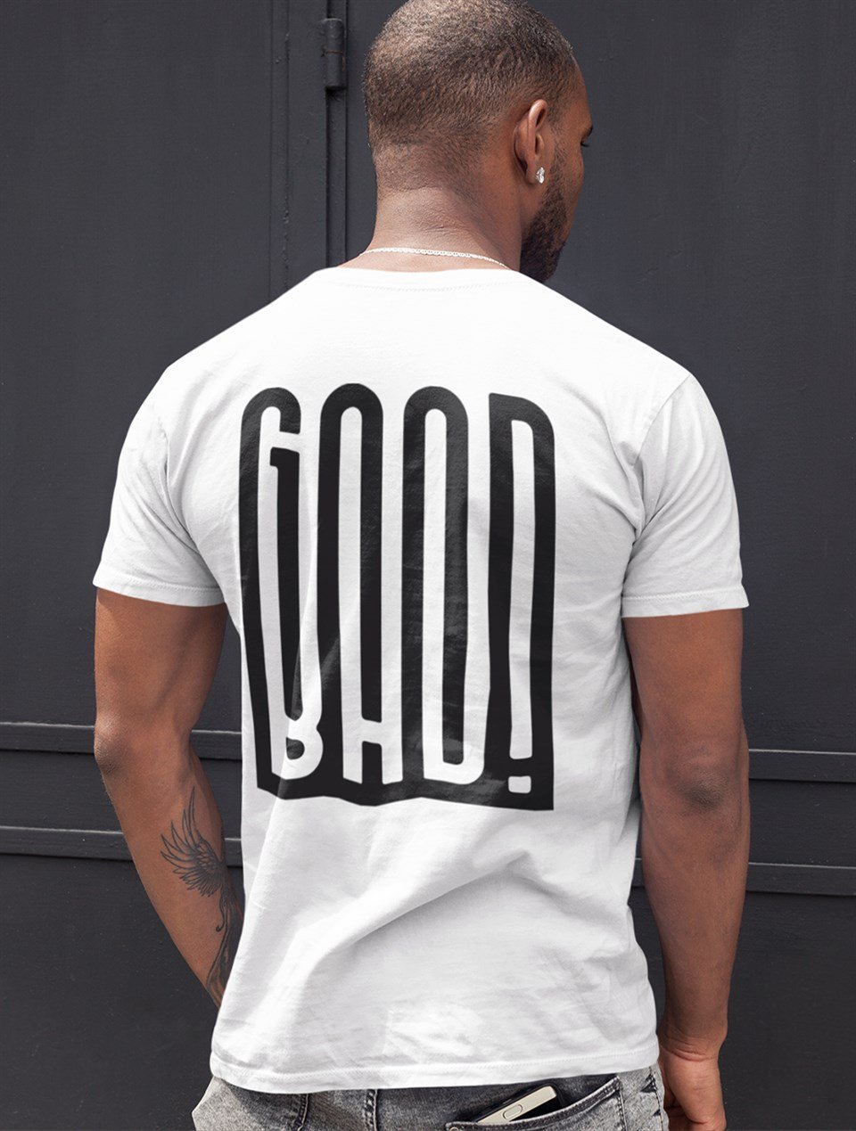 GoodBad Ön-Arka Baskılı T-Shirt