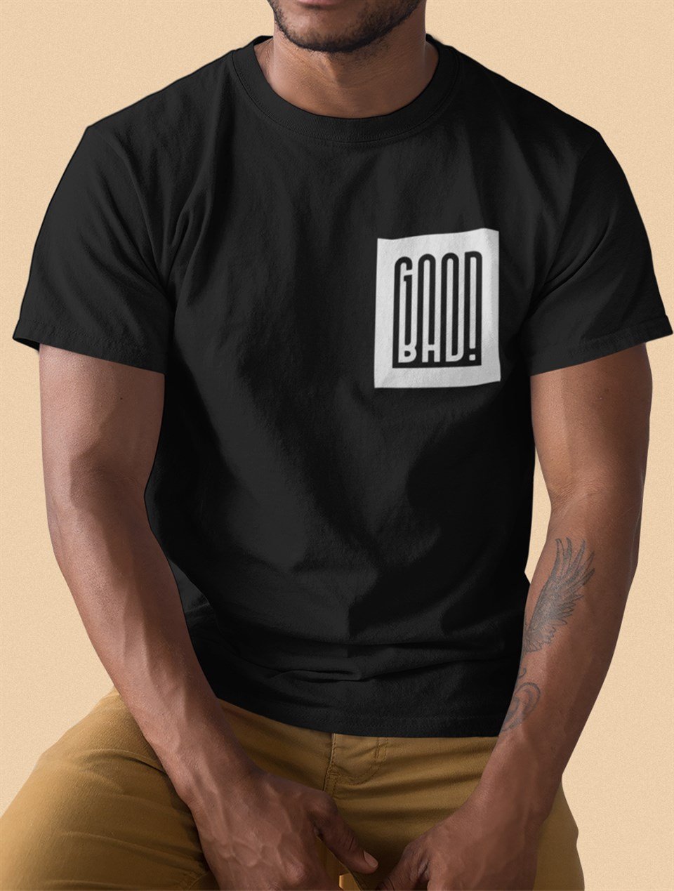 GoodBad Ön-Arka Baskılı T-Shirt