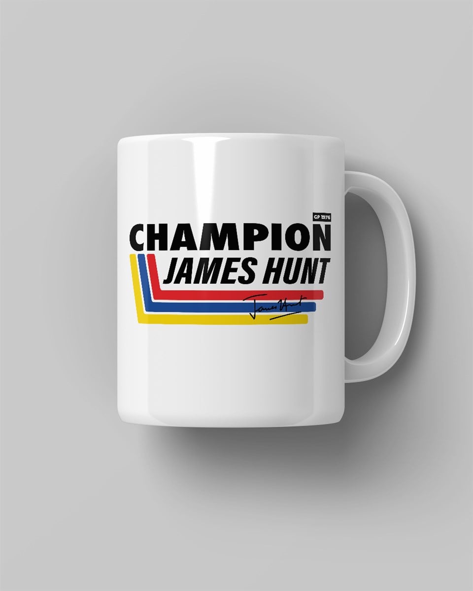 James Hunt Champion 1976 Baskılı Beyaz Kahve Kupa Bardak