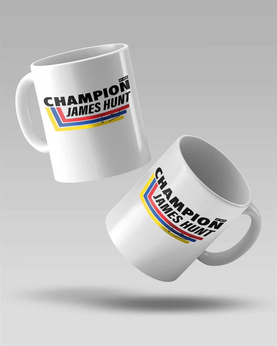 James Hunt Champion 1976 Baskılı Beyaz Kahve Kupa Bardak
