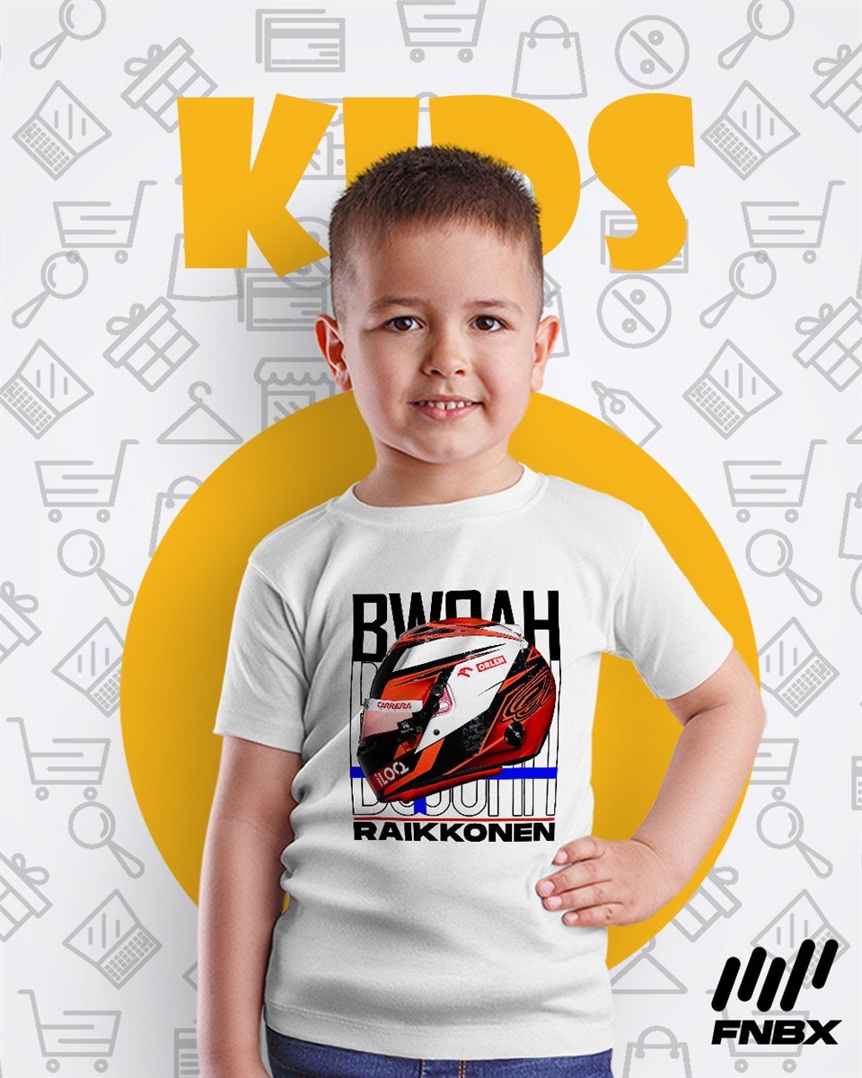 Kimi Raikkonen Parlayan Kask T-Shirt Çocuk