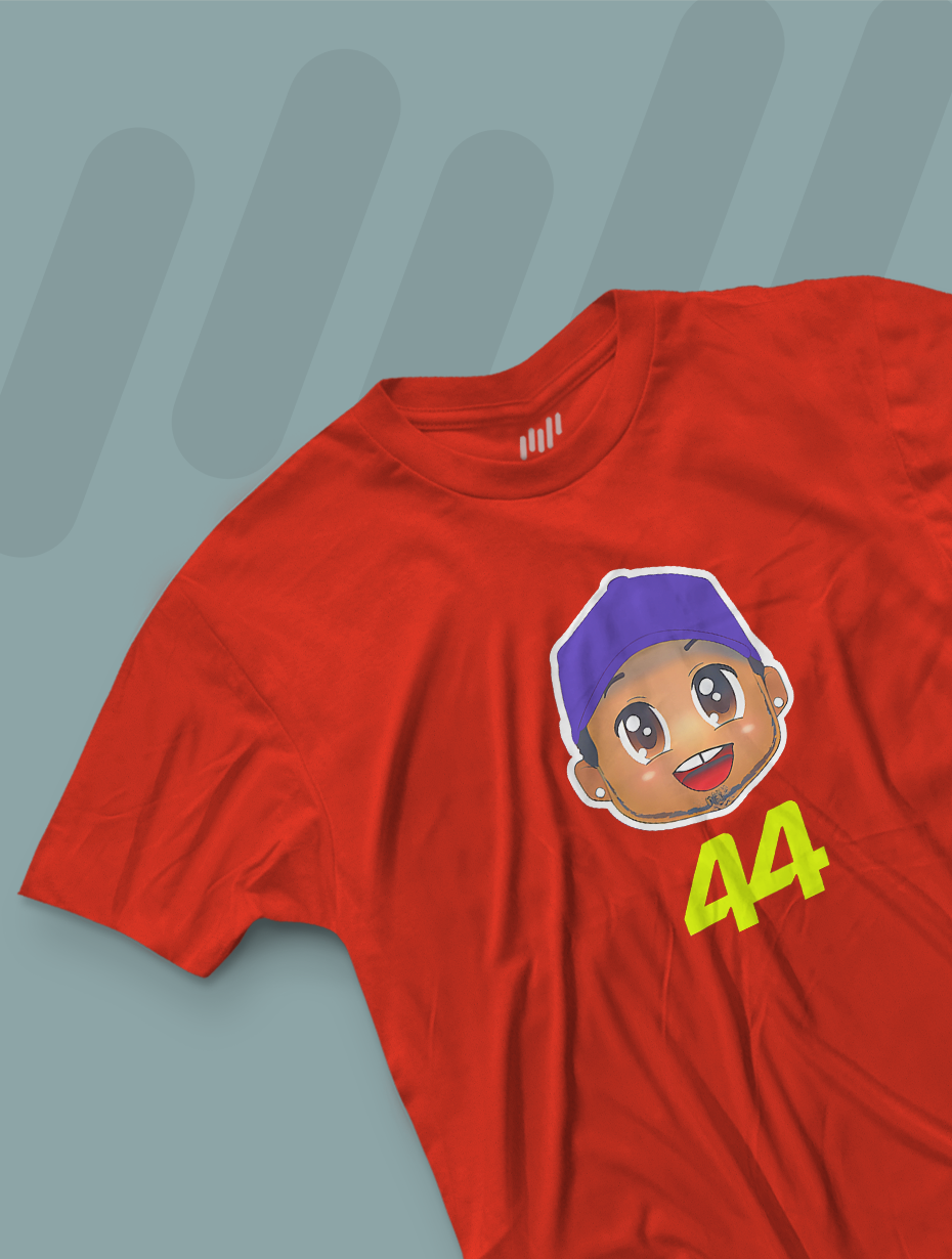Lewis Hamilton Cartoon 44 Kırmızı T-shirt