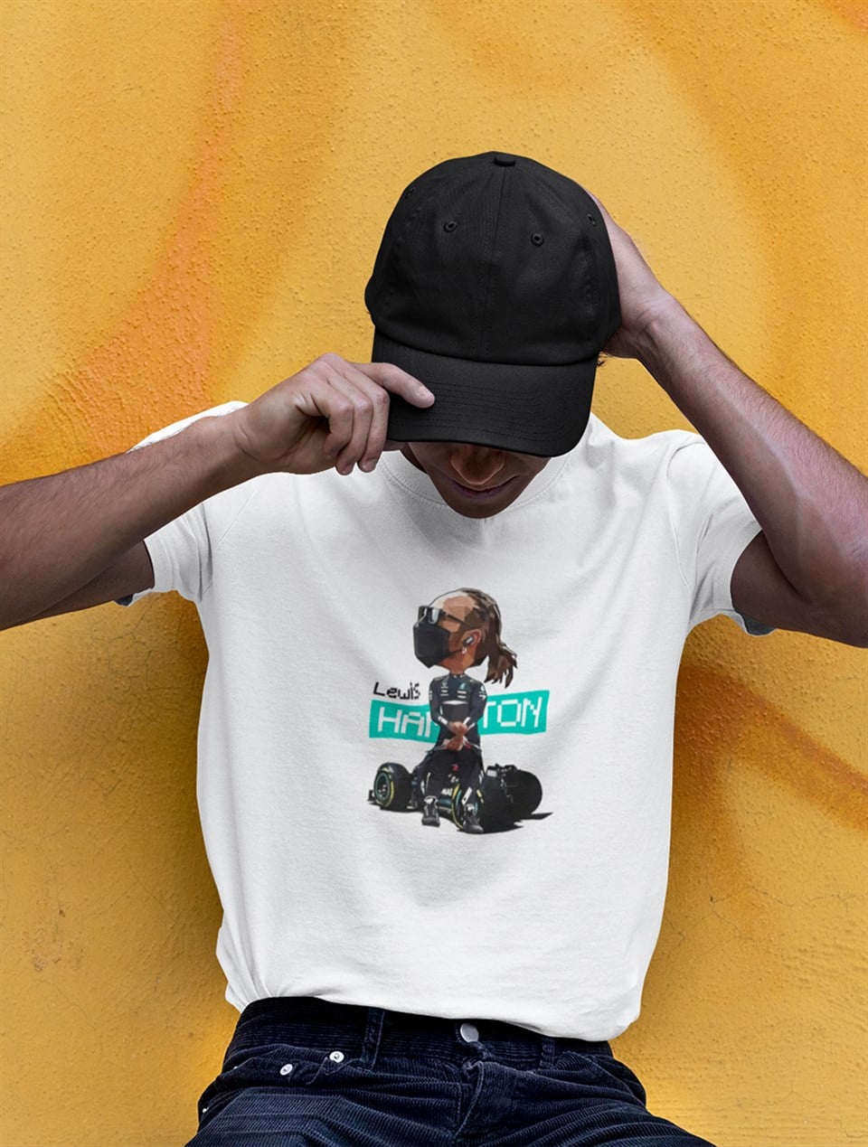 Lewis Hamilton Pixel Art Beyaz T-Shirt