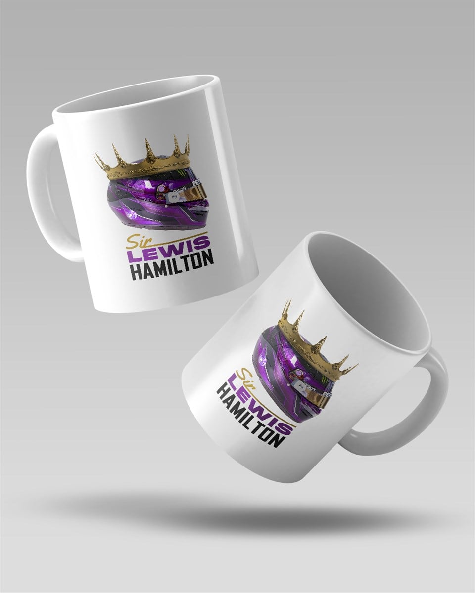 Sir Lewis Hamilton RFL Baskılı Beyaz Kupa Bardak