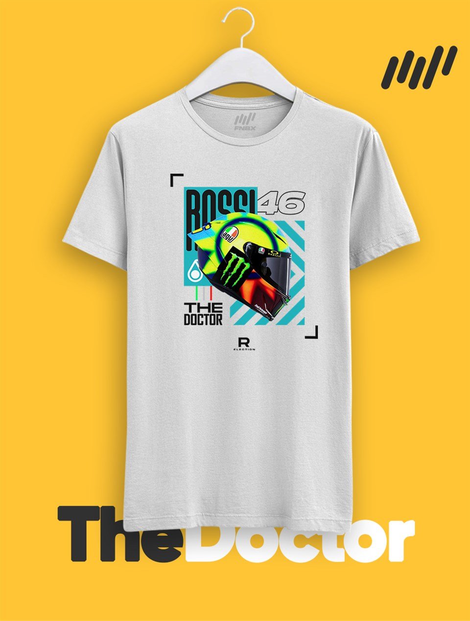 Valentino Rossi Kask Parlayan Vizör Baskılı T-Shirt