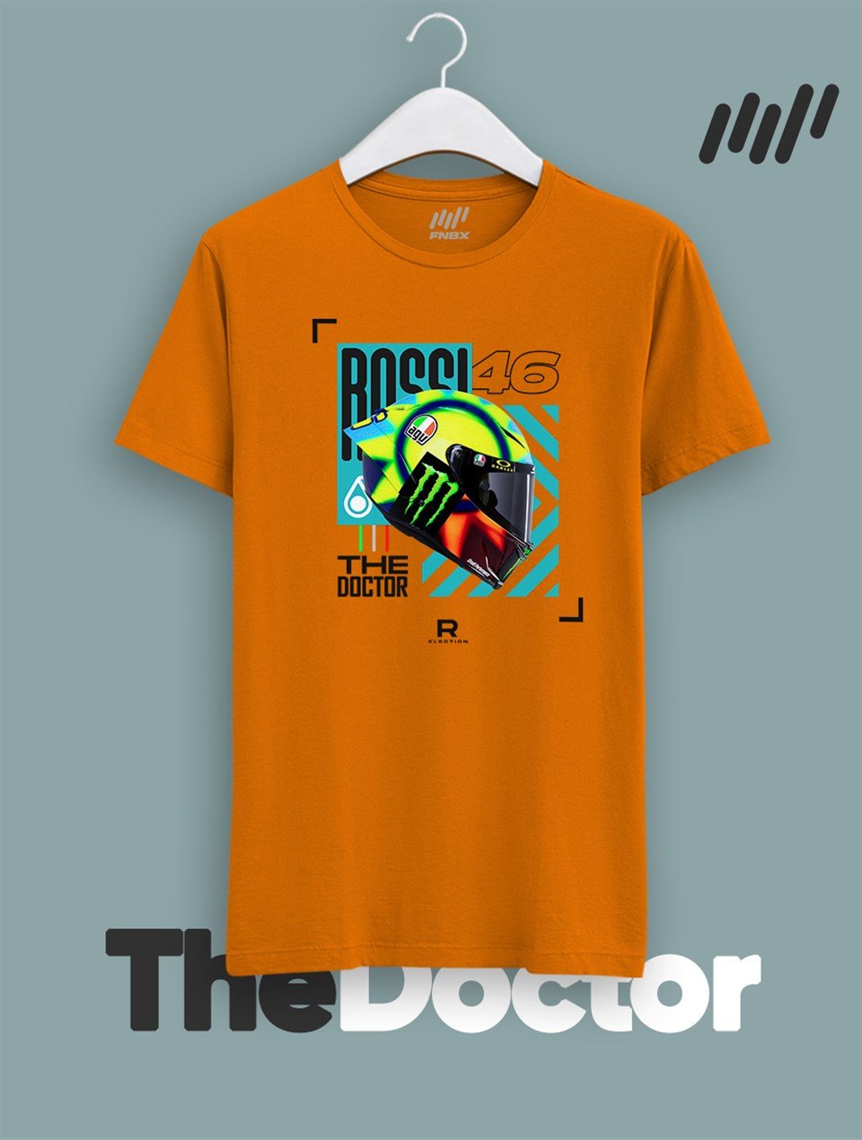 Valentino Rossi Kask Parlayan Vizör Baskılı T-Shirt