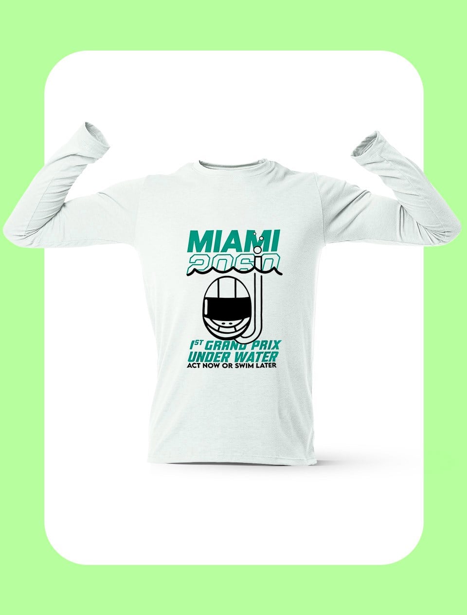 Vettel Miami Edition Uzun Kollu Beyaz T-Shirt