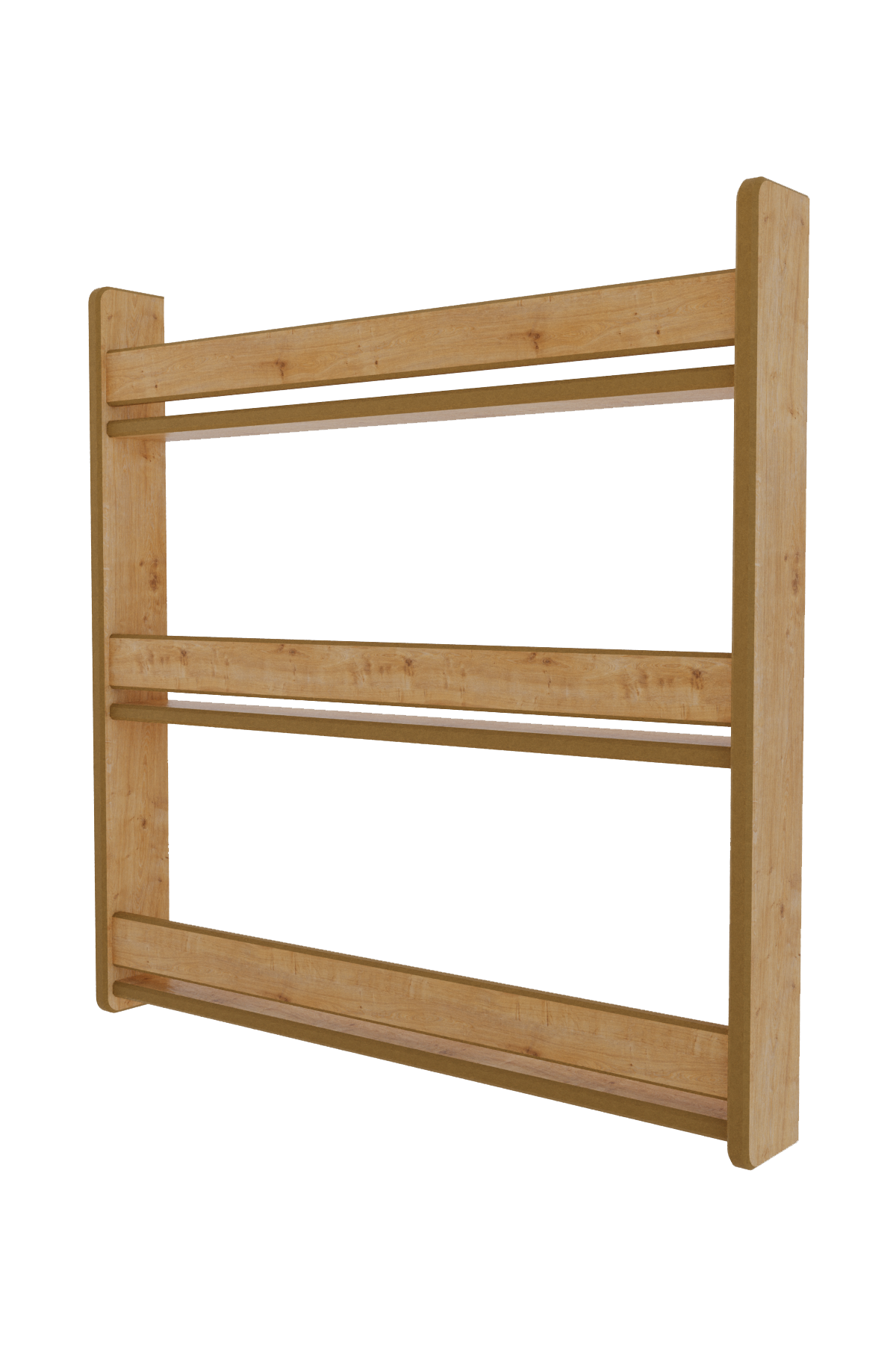 Montessori 3 Raflı Çocuk Kitaplığı, 80*80 Cm - Safir Meşe