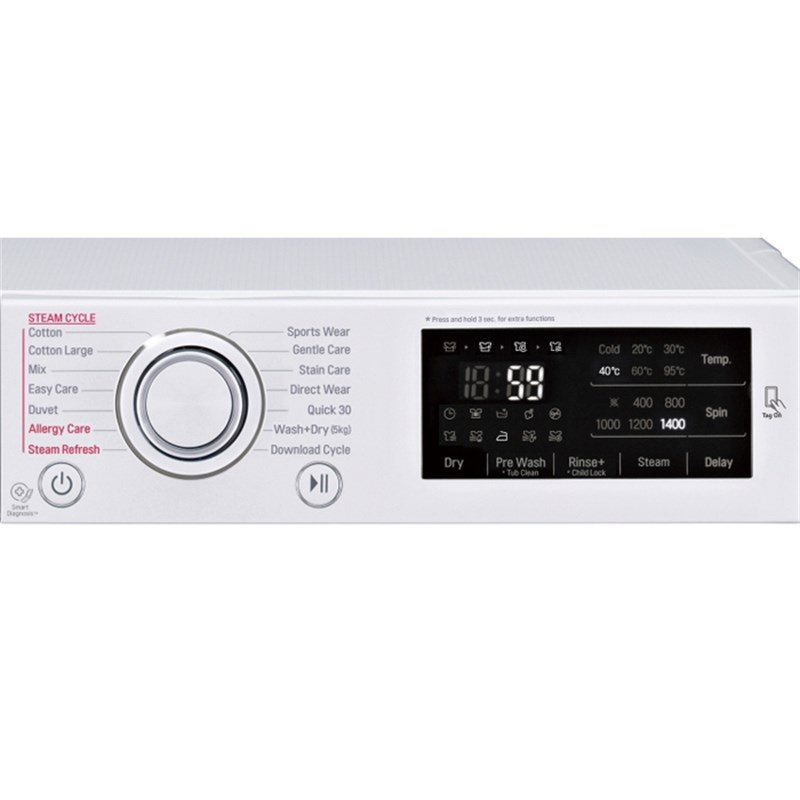 LG F14U2TDHP1N/FH4U2TDHP1N A Enerji Beyaz Kurutmalı Çamaşır Makinesi (8/5)   