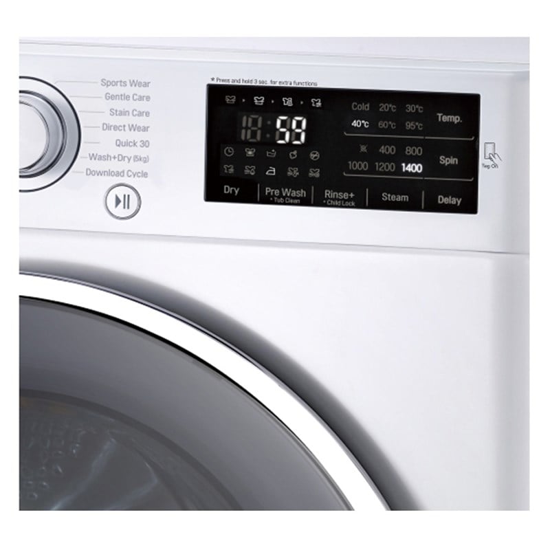 LG F14U2TDHP1N/FH4U2TDHP1N A Enerji Beyaz Kurutmalı Çamaşır Makinesi (8/5)   
