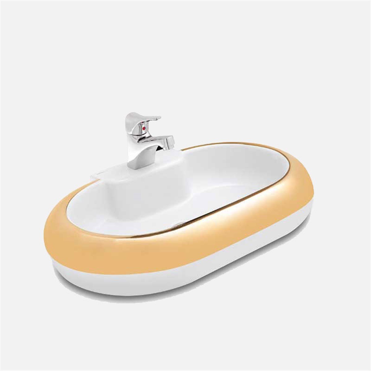 Güral Vit Çanak Lavabo Beyaz Altın