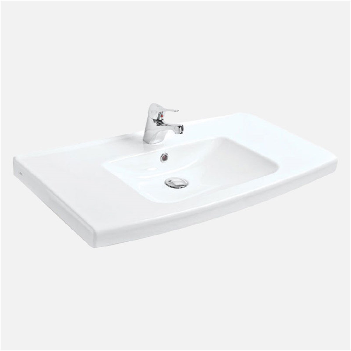 Güral Vit Nero Etajerli Beyaz Lavabo 50cm x 85 cm