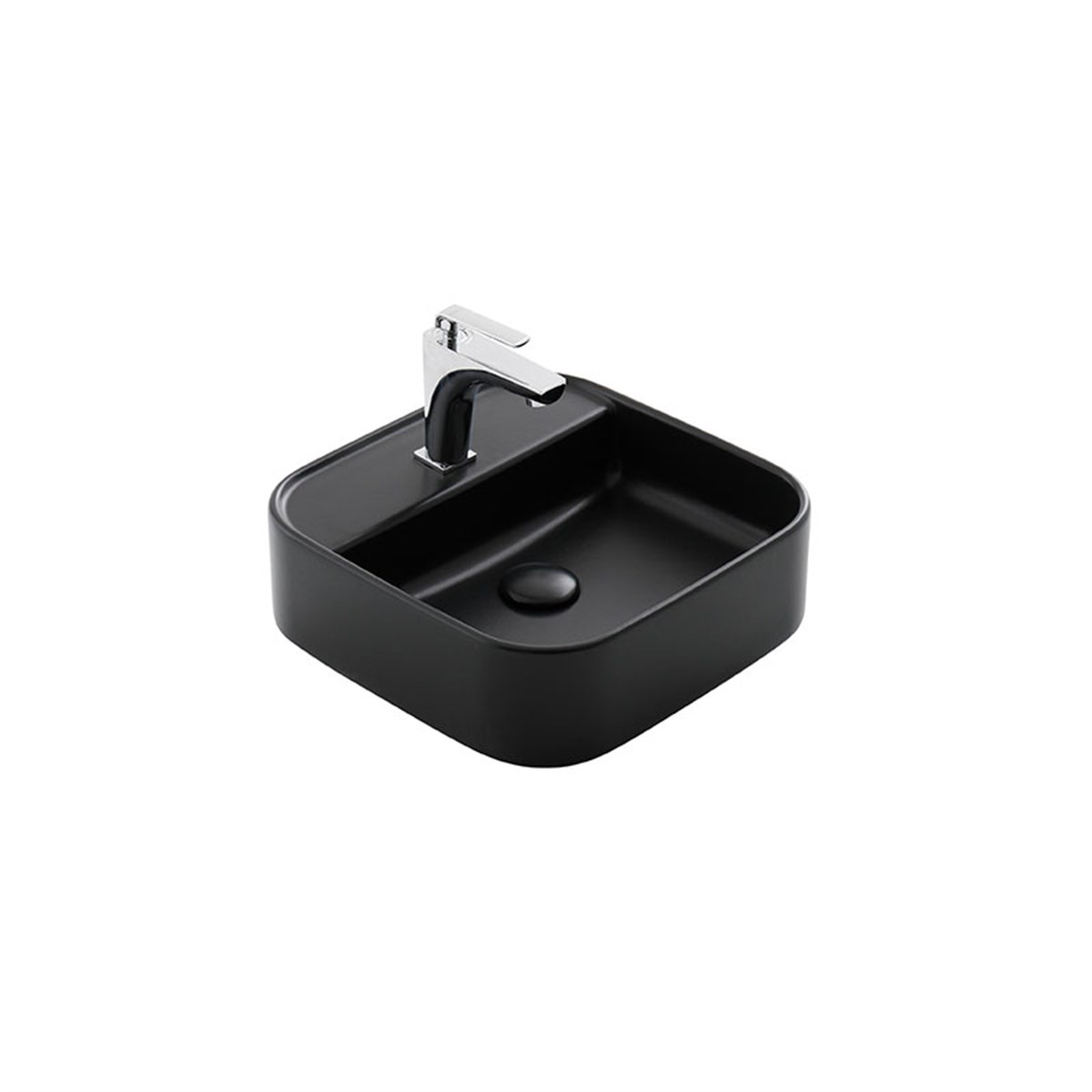 Güral Vit Nova Batarya Delikli Lavabo Mat Antrasit 42 cm x 42 cm