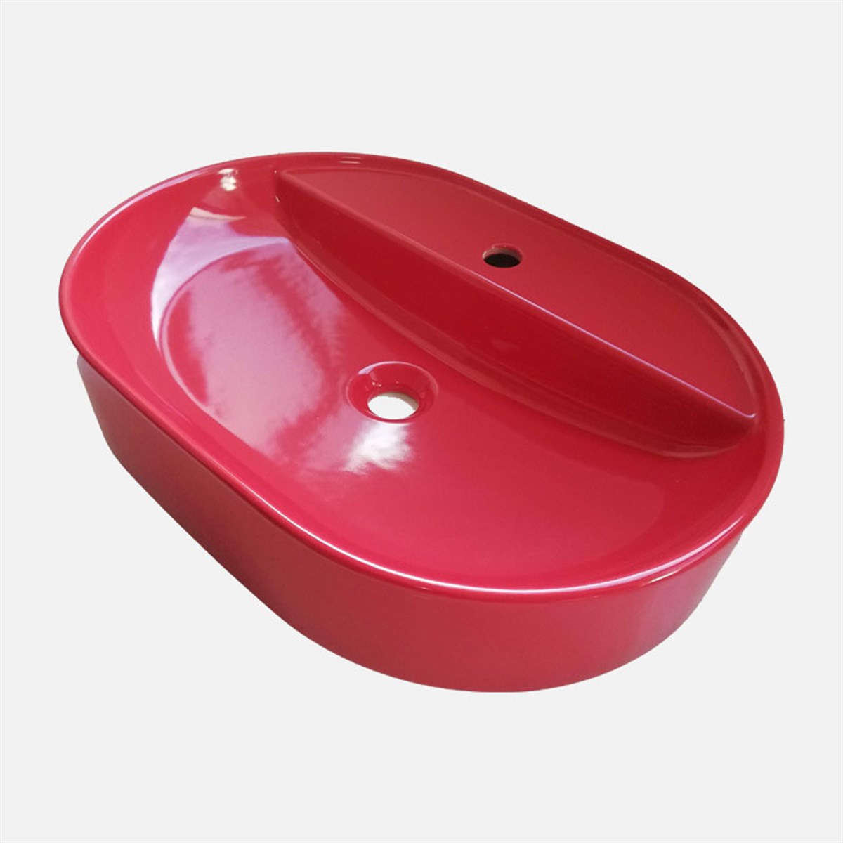 Güral Vit Nova Mobilya Üstü Lavabo Oval Kırmızı 43 cm x 60 cm