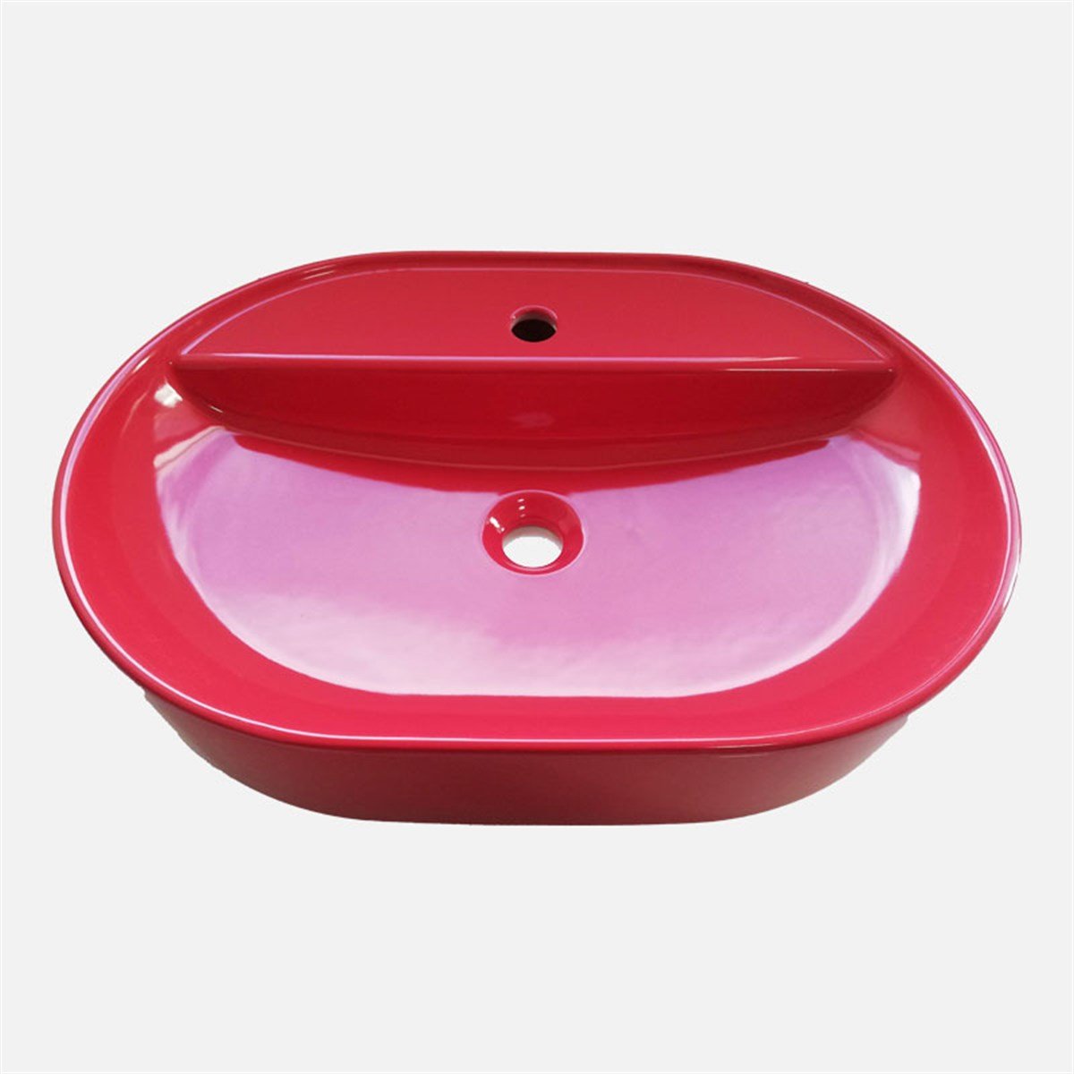 Güral Vit Nova Mobilya Üstü Lavabo Oval Kırmızı 43 cm x 60 cm