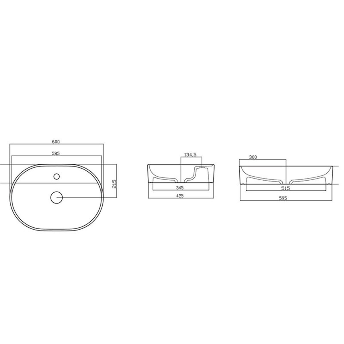 Güral Vit Nova Mobilya Üstü Lavabo Oval Kırmızı 43 cm x 60 cm