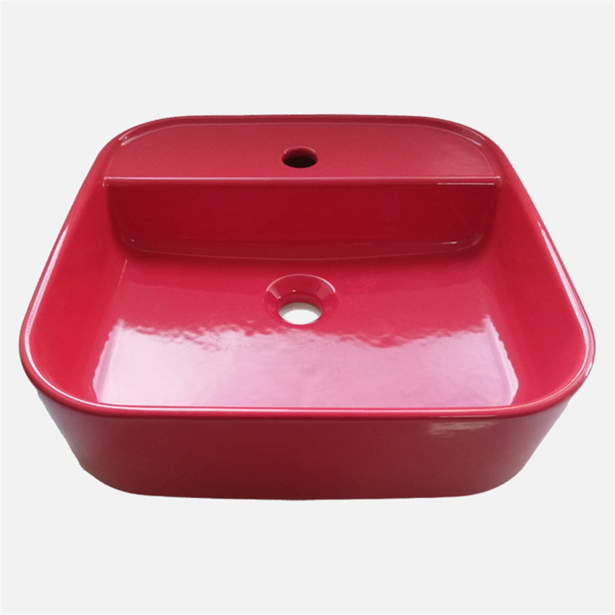 Güral Vit Nova Mobilya Üstü Lavabo Parlak Kırmızı 42 cm x 42 cm