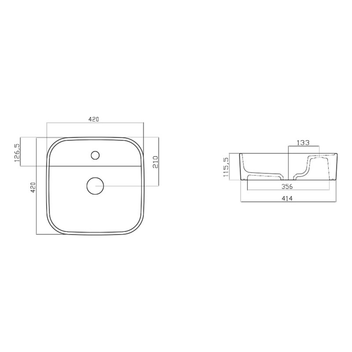 Güral Vit Nova Mobilya Üstü Lavabo Parlak Kırmızı 42 cm x 42 cm