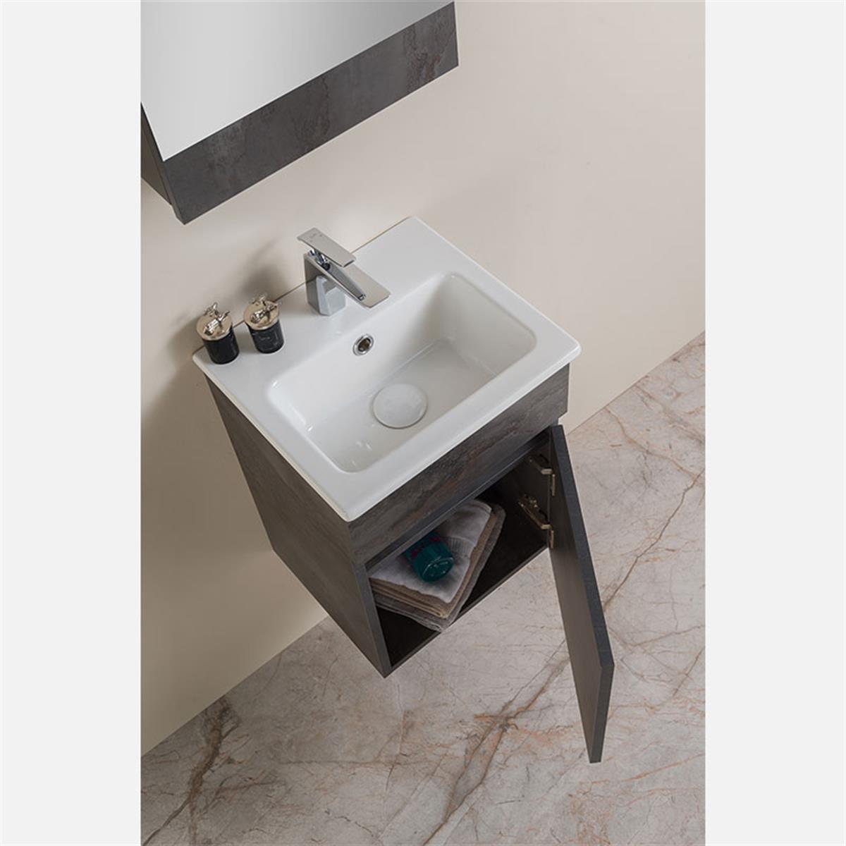 Livea Greta Beton Gri Banyo Dolabı 40 cm