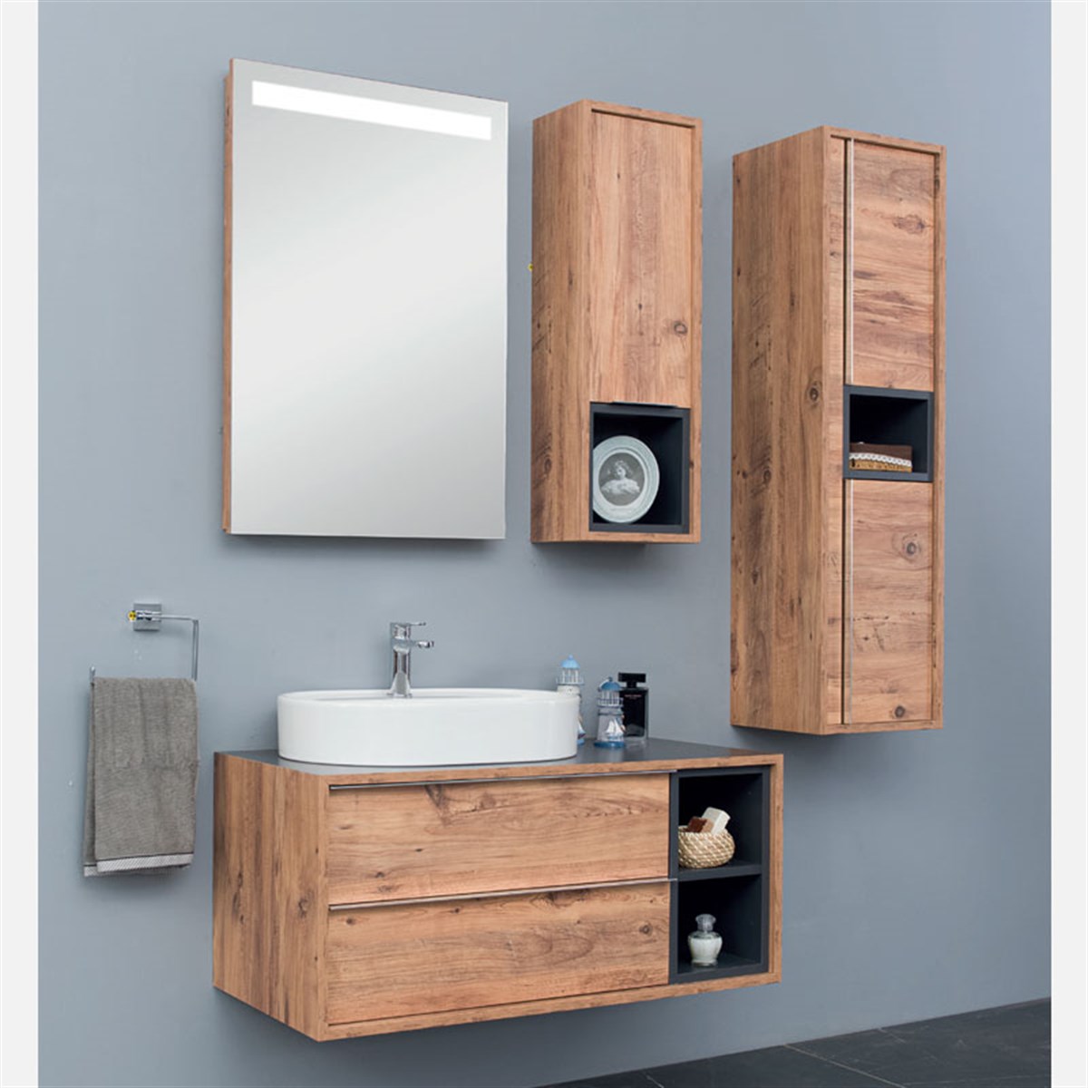 Livea Norma Kahve Banyo Dolabı 100 cm