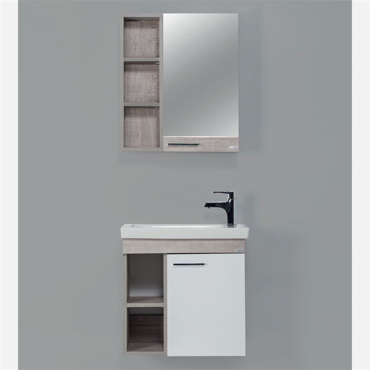 Livea Pino Açık Gri Banyo Dolabı 60 cm