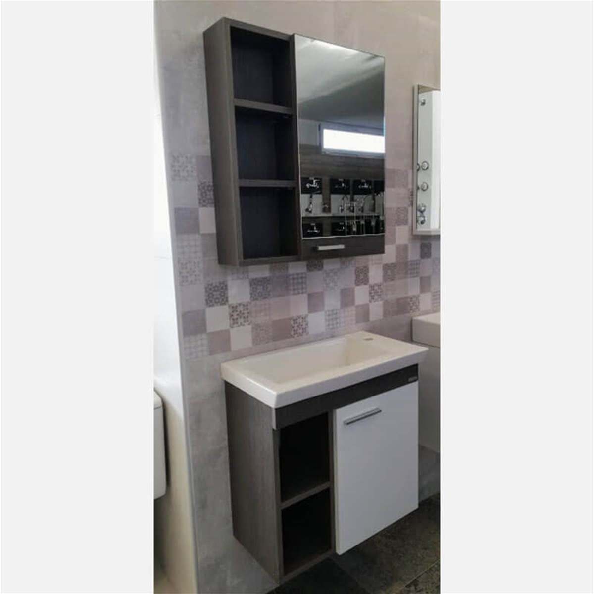 Livea Pino Antrasit Gri Banyo Dolabı 60 cm