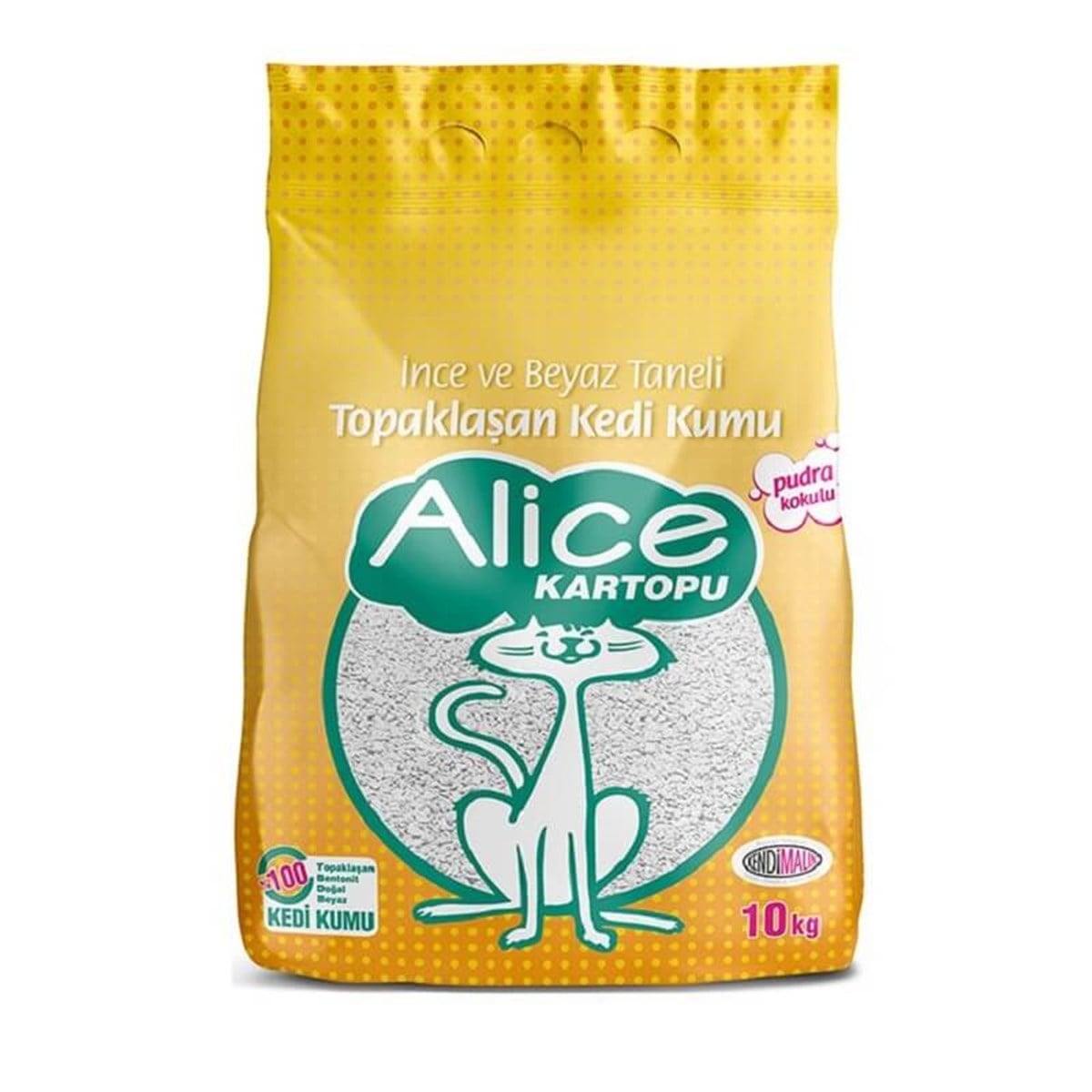 Alice İnce ve Beyaz Taneli Topaklaşan Kedi Kumu 10 Kg