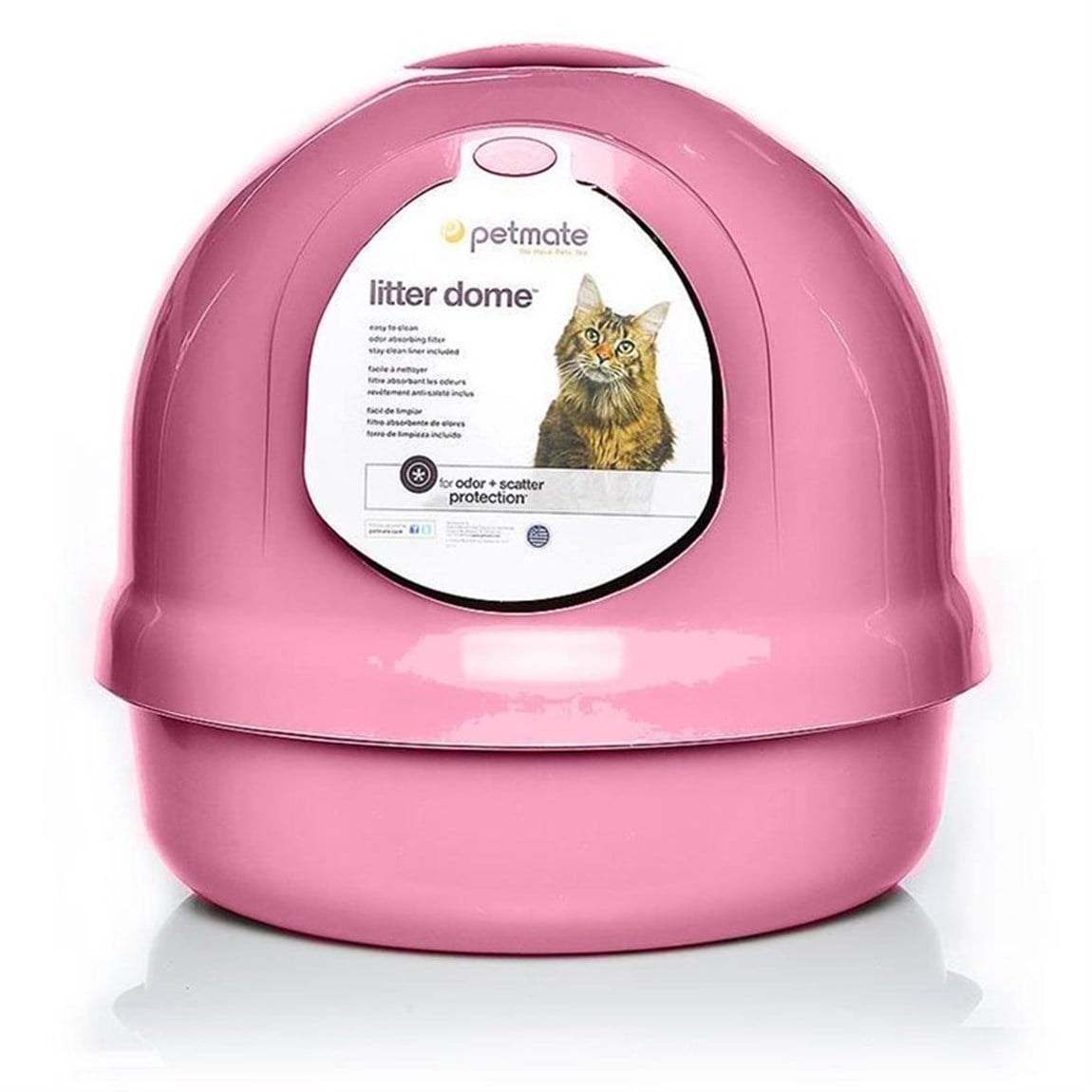 Booda Dome Litter  Kapalı Kedi Tuvaleti KAPISIZ Pembe