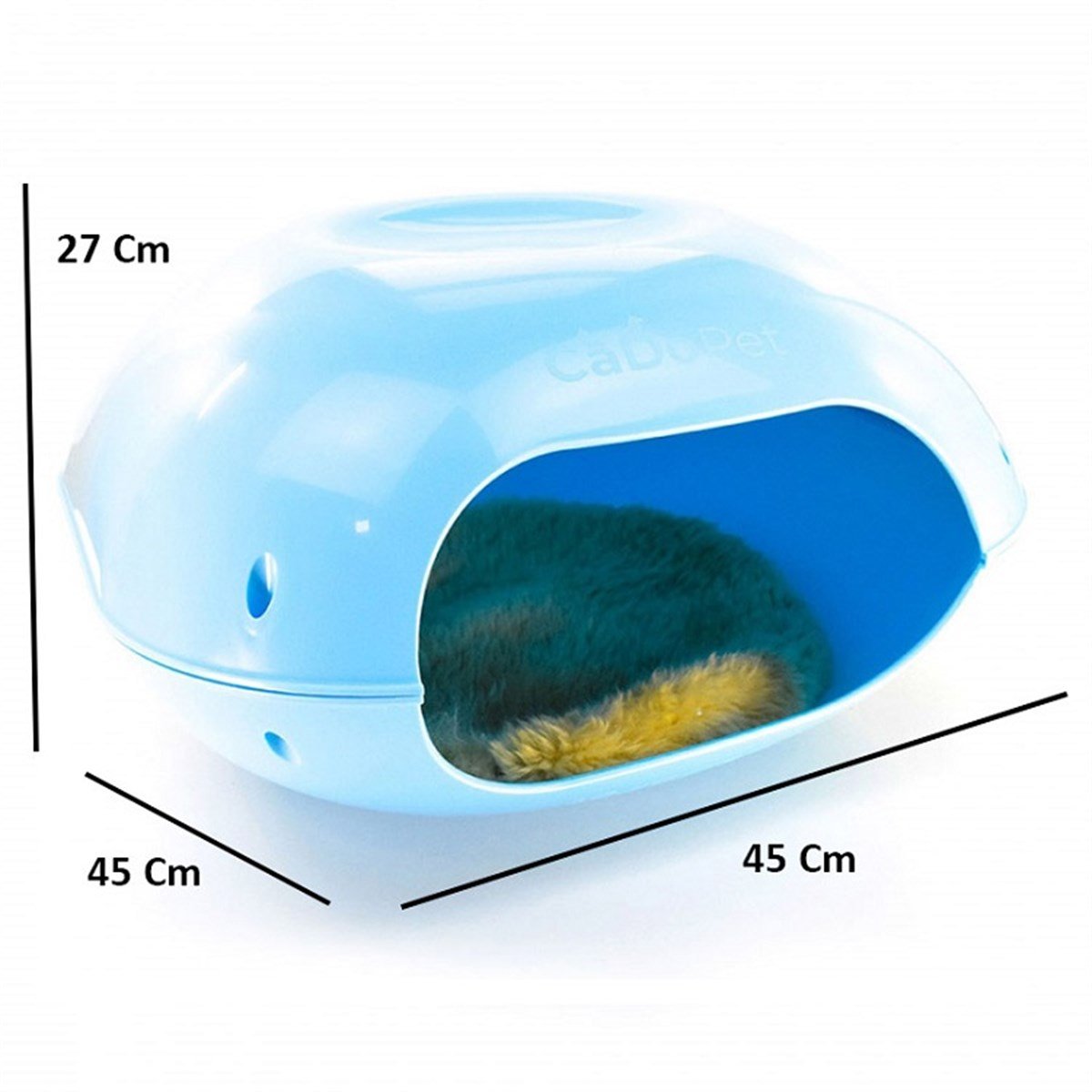 Cado Pet Plastik Minderli Kedi Evi 45x45x27 cm