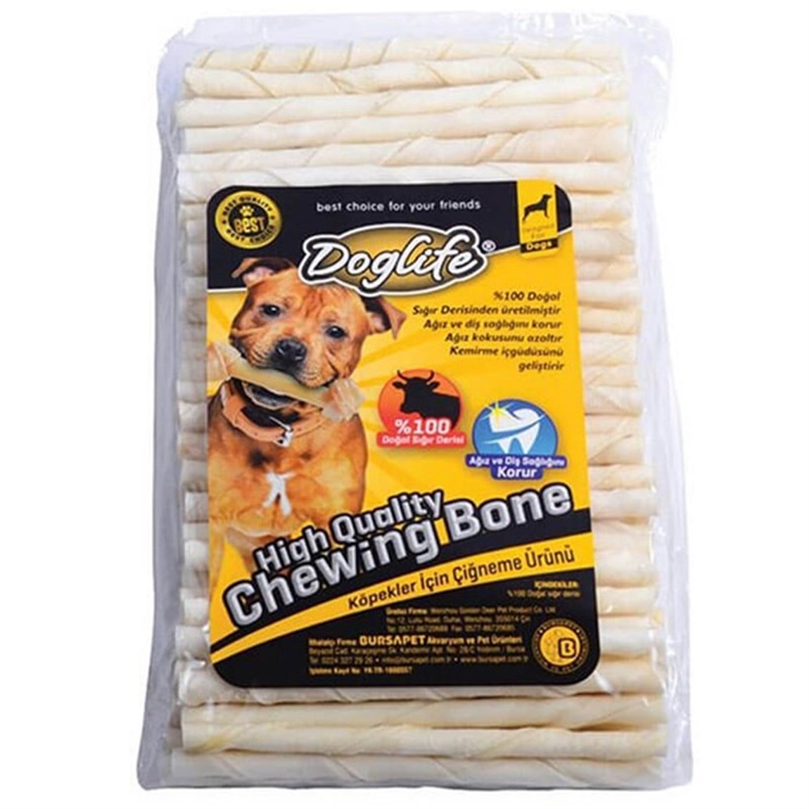 Doglife Sütlü Burgulu Kemik 5 Gr 12 Cm 50 li  Paket