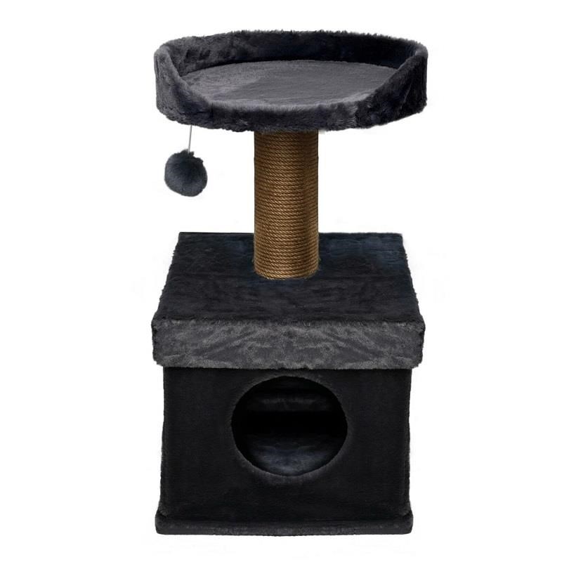 Dubex 39x39x72 cm Kedi Oyun Evi ve Tırmalama Platformu Gri