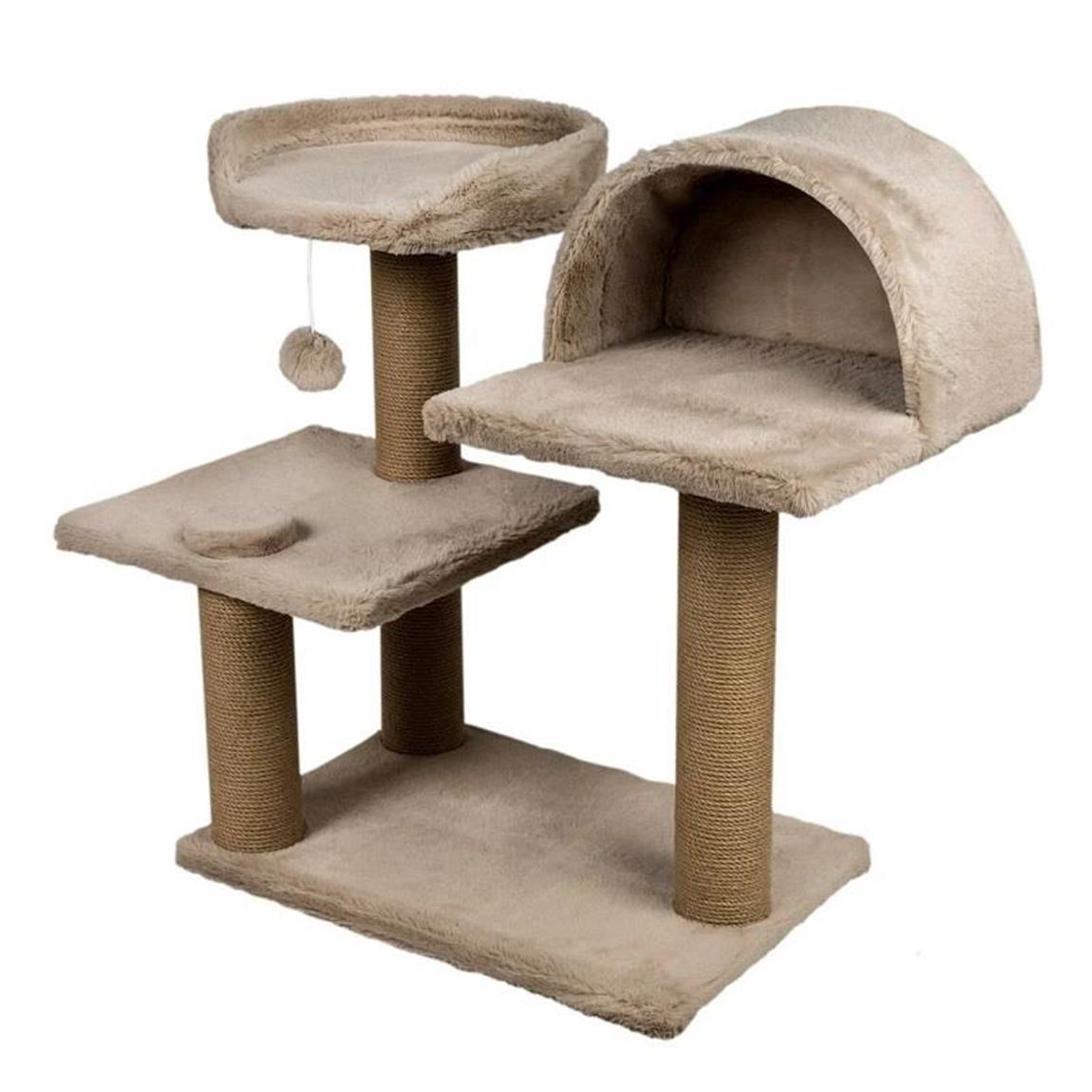 Dubex 53x87x75 cm Kedi Oyun Evi ve Tırmalama Platformu Bej