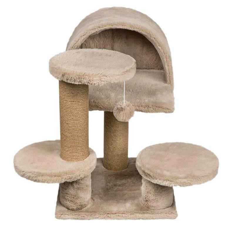 Dubex 63x63x55 cm Kedi Oyun Evi ve Tırmalama Platformu Bej