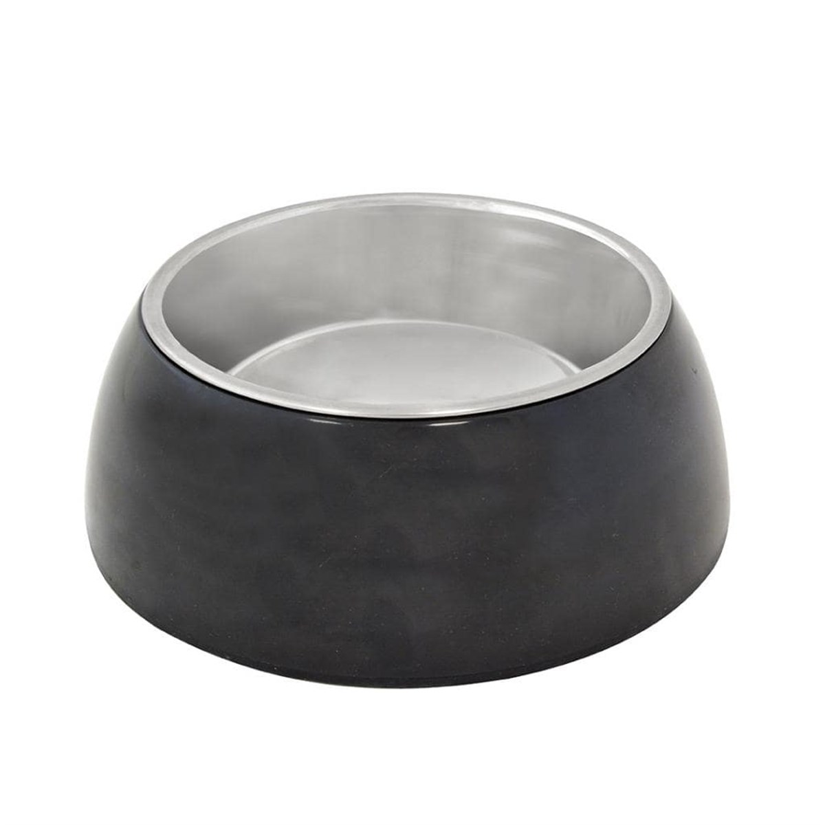 Duvo+ Socket Glossy Çelik Mama ve Su Kabı Ø10cm - 200ml Siyah