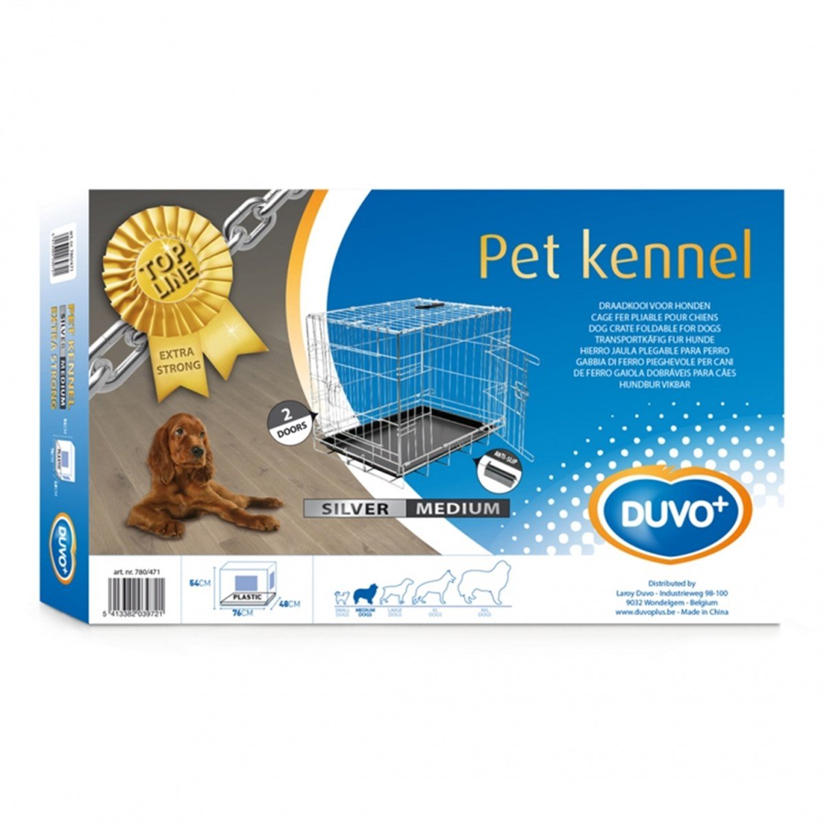 Duvo+ Topline Dog Crate Chrome Köpek Kafesi 76 cm