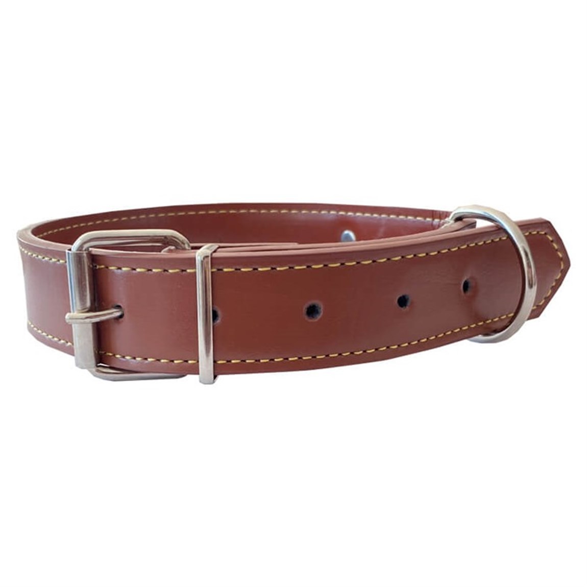 Eastland Deri Metal Plakalı Köpek Tasması 3x55 cm Kahverengi