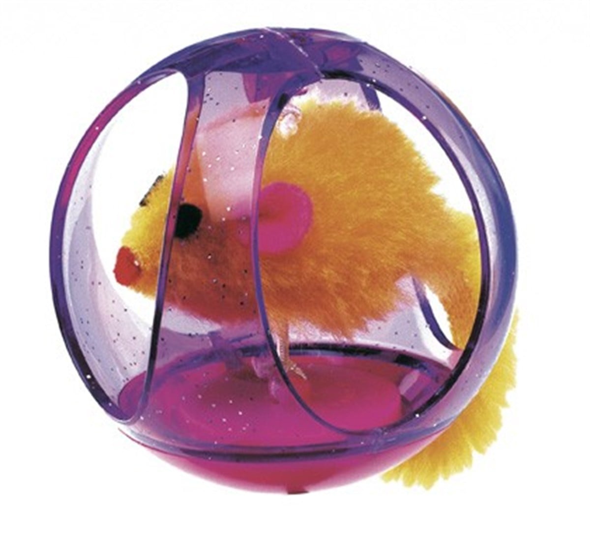 Ferplast PA-5214 Yuvarlak Top İçinde Peluş Kedi Oyuncağı 6 Cm