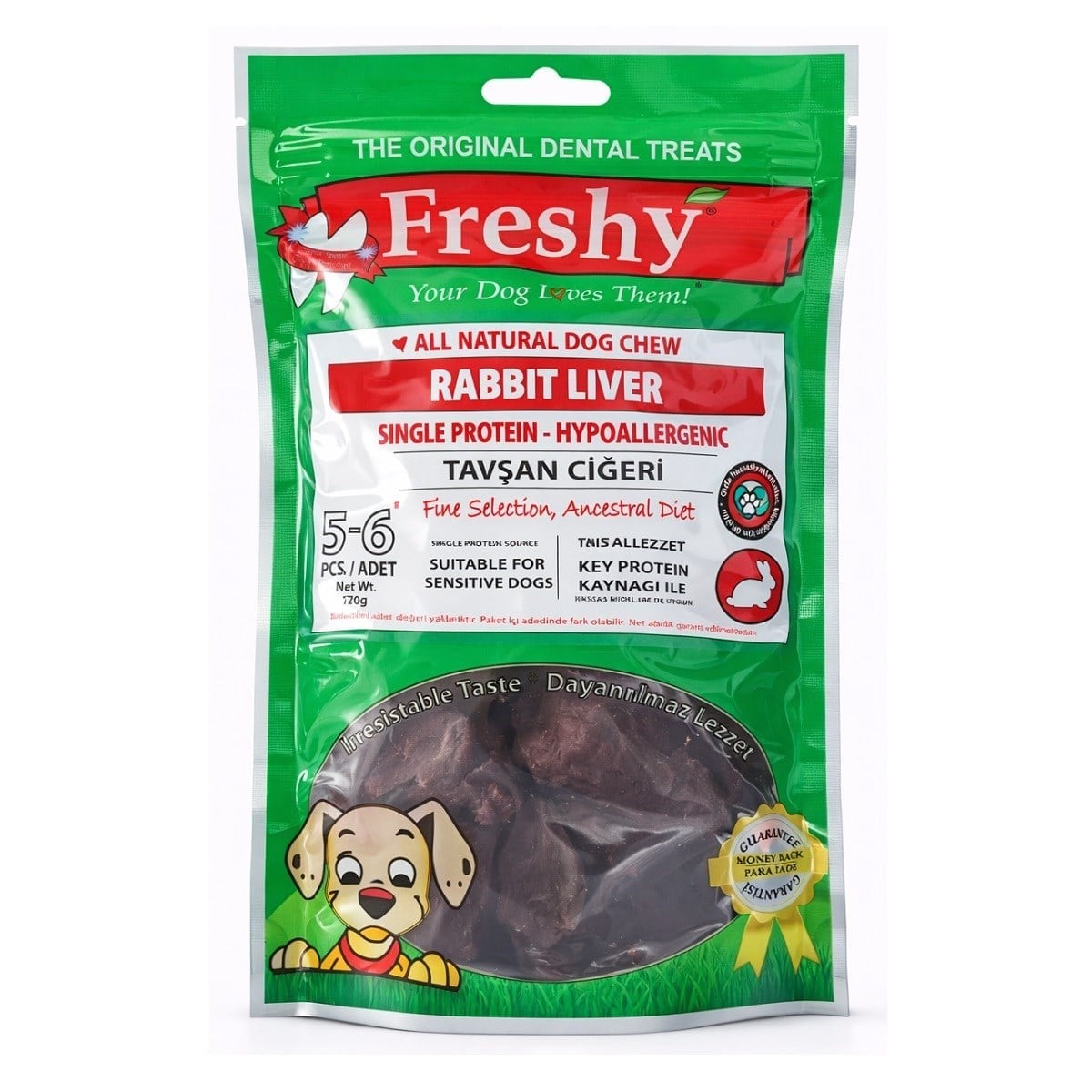 Freshy Çıtır Tavşan Ciğeri Köpek Ödülü 60 Gr
