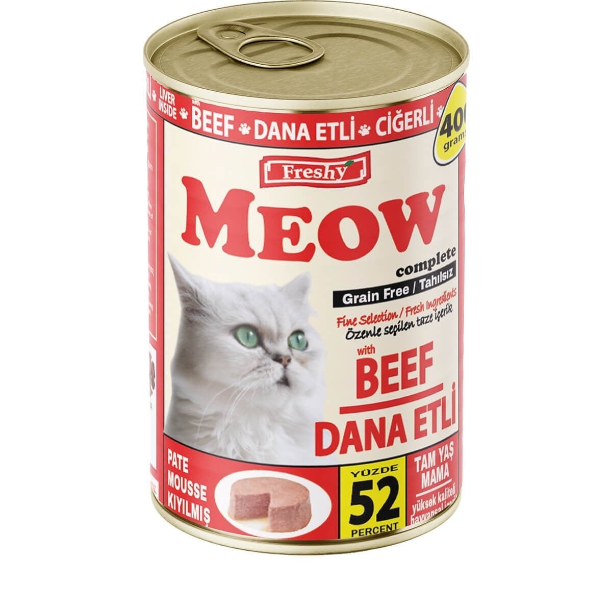 Freshy Meow Dana Etli & Ciğerli  Pate Tahılsız Kedi Konservesi 85gr