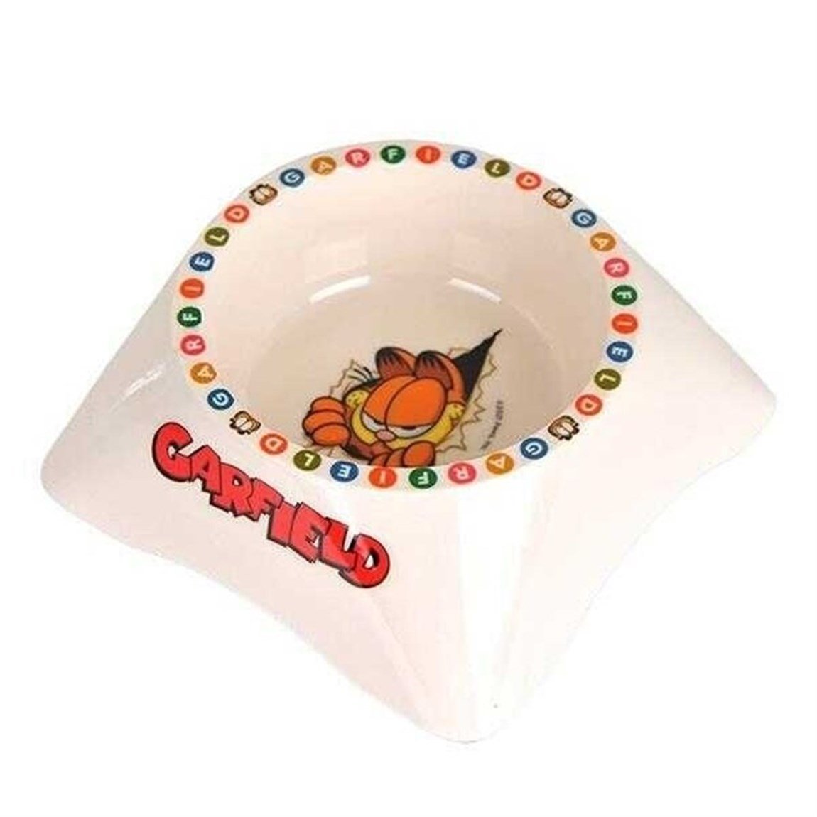 Garfield Tekli Melamin Kedi Mama ve Su Kabı 10 cm Yazılı