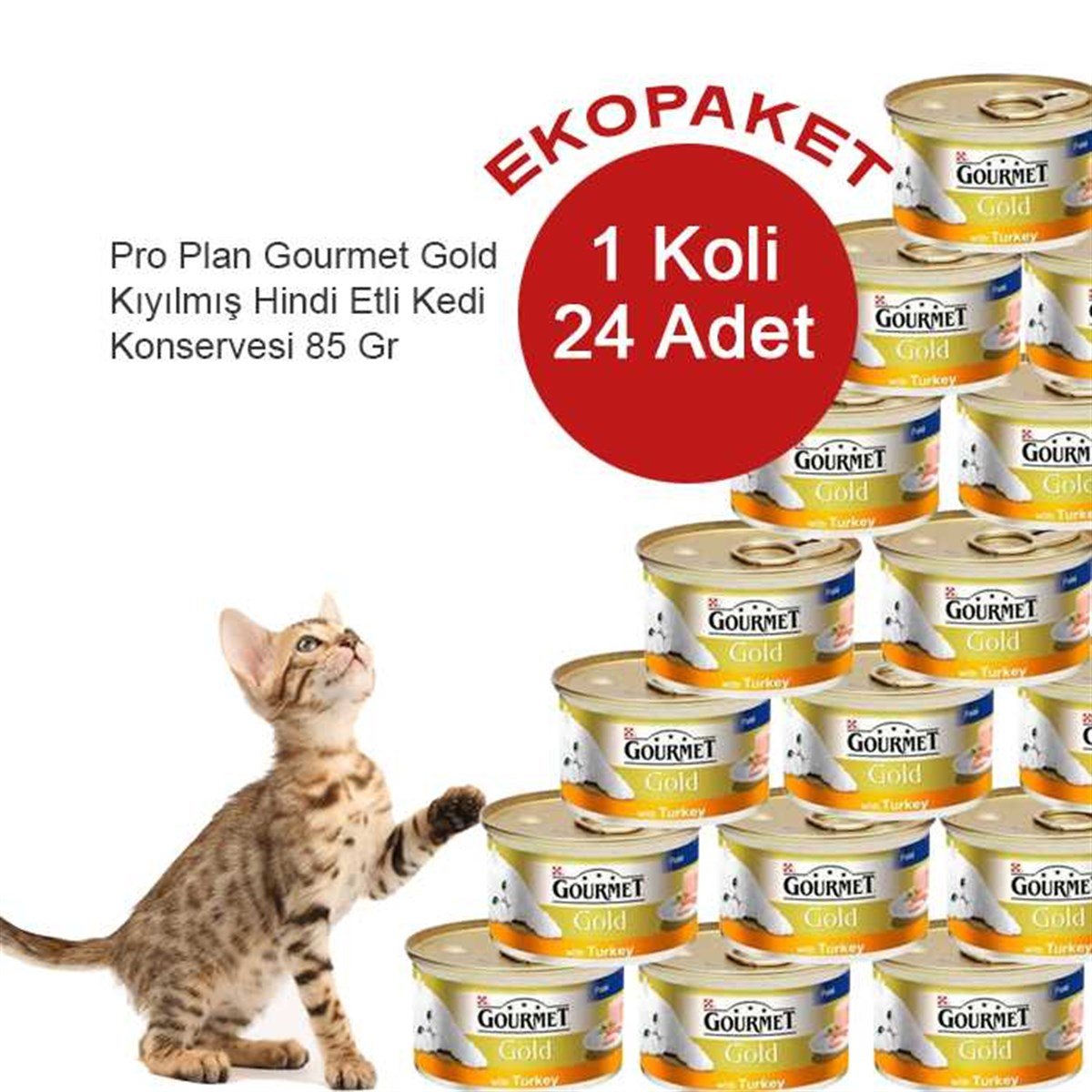 Gourmet Gold Kıyılmış Hindi Etli Kedi Konservesi 85 Gr -  24 Al 20 Öde