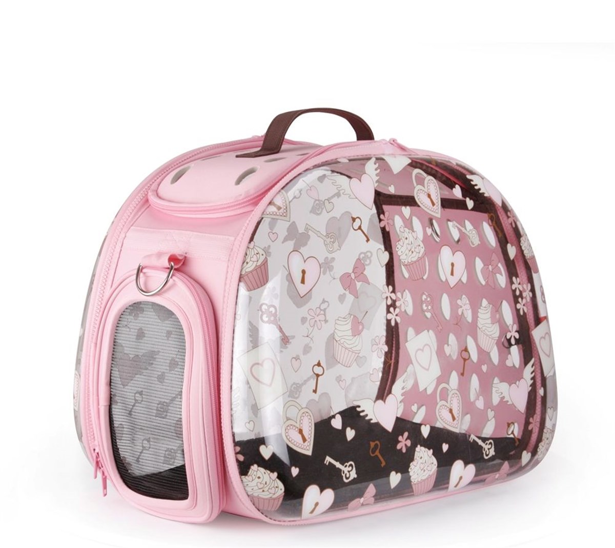 Ibiyaya Cupcake Love Katlanabilir Şeffaf Kedi ve KöpekTaşıma Çantası