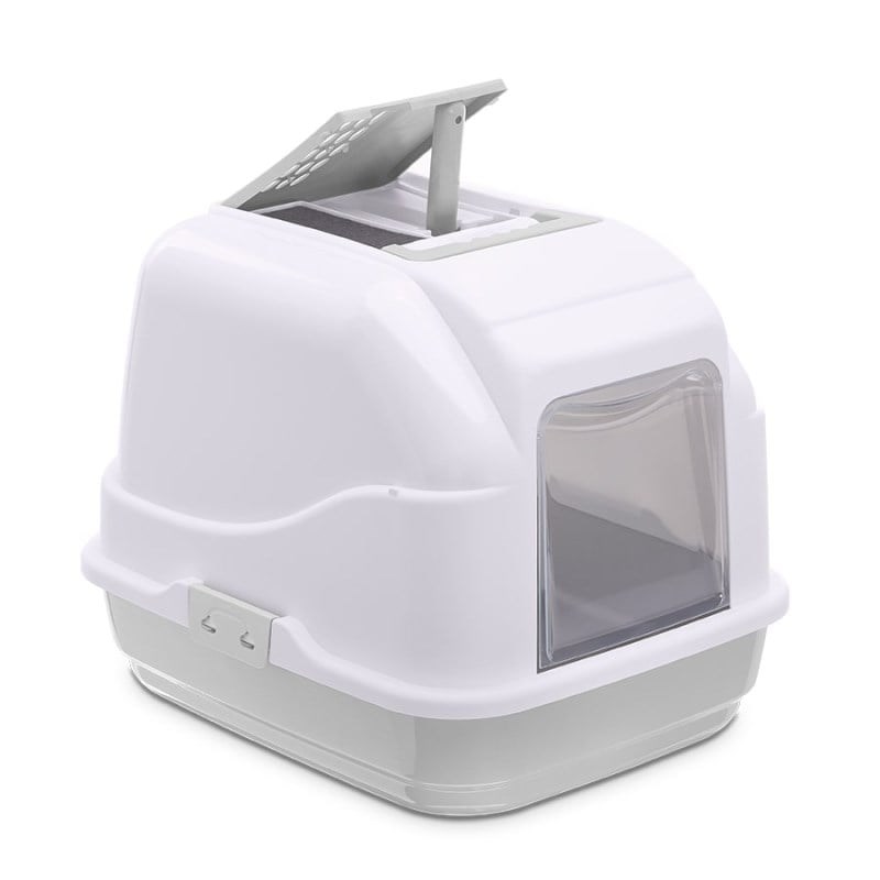 Imac Easy Cat Filtreli Kapılı Kedi Tuvalet Kabı Gri-Beyaz
