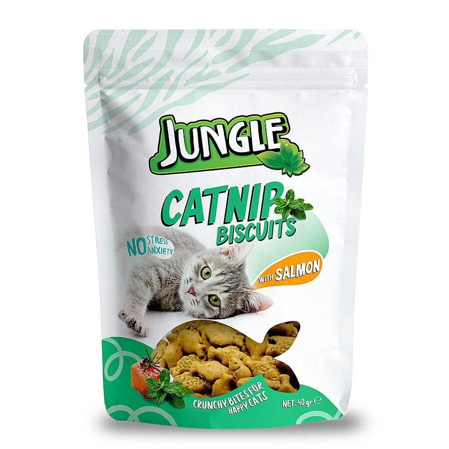 Jungle Somonlu Catnipli Kedi Bisküvisi 40 gr
