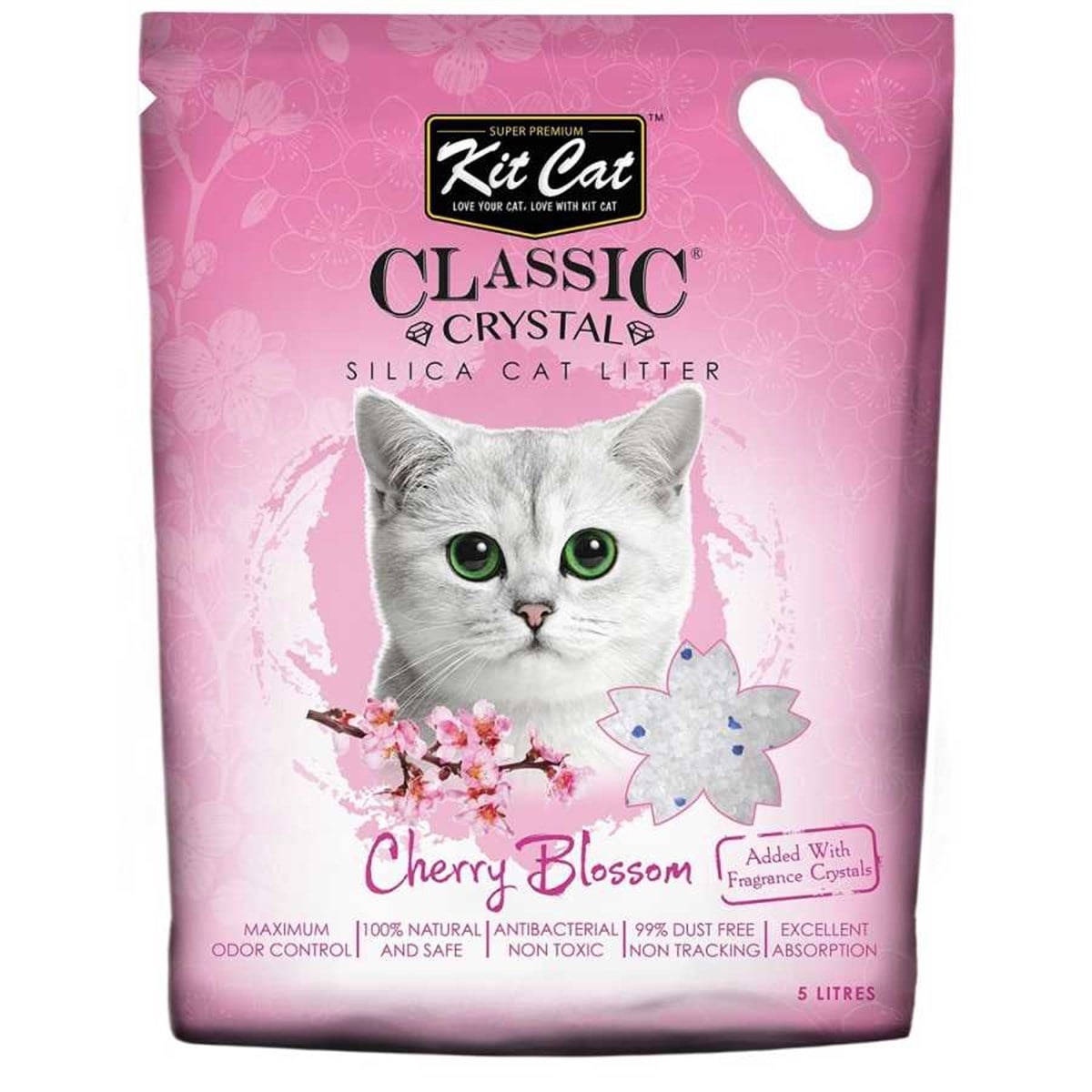 Kit Cat Kiraz Çiçeği Kokulu Silika Kedi Kumu 5 Lt