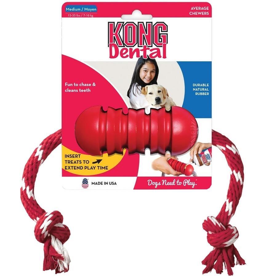 KONG Dental DişTemizliği Sağlayan İpSallantılı Köpek Oyuncağı M