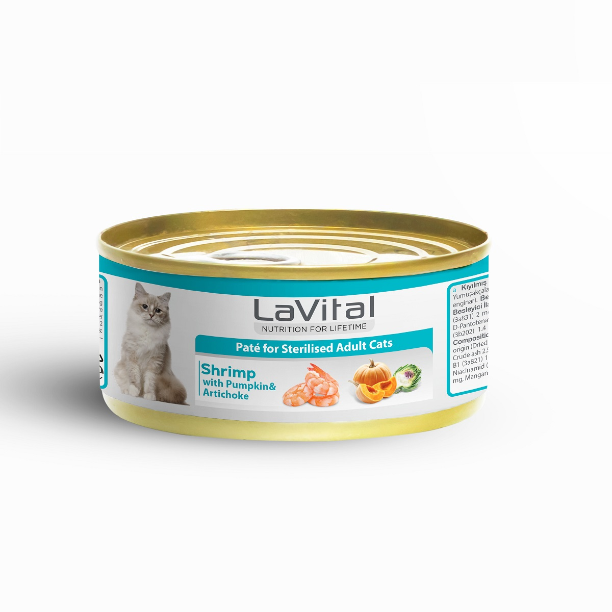 Lavital Karidesli ve Enginarlı Sterilised Yetişkin Kedi Konservesi 85GR